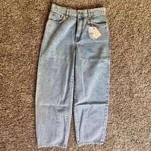 NWT Mango Slouchy Barrel Balloon Jeans Light Wash